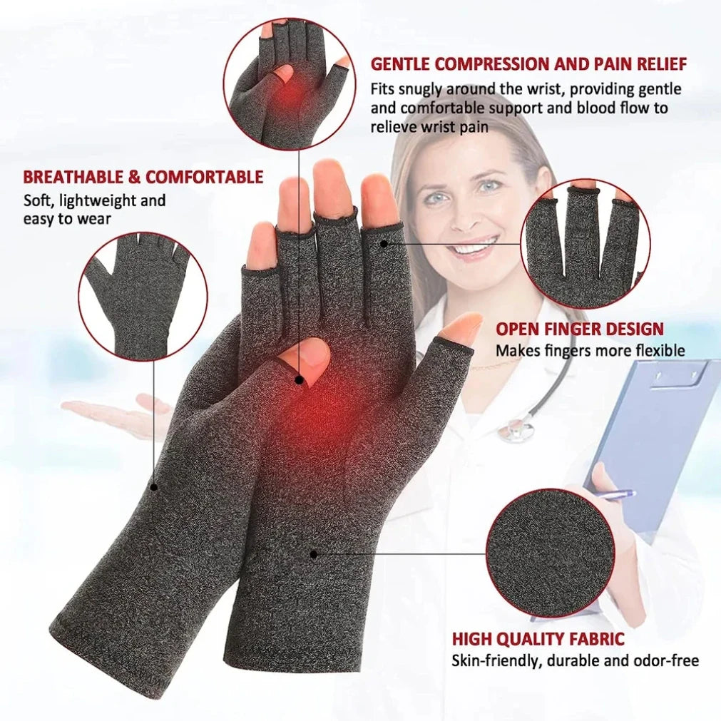 Crafter's Compression Gloves (Open-Finger) — 2-Pack + Free 