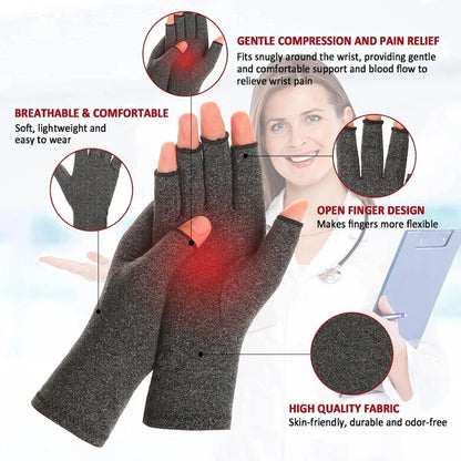 Crafter's Compression Gloves (Open-Finger) — 2-Pack + Free "Keep Making" Hand Wellness Guide